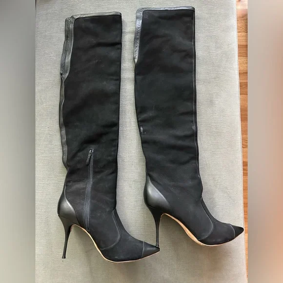 SOPHIA WEBSTER BLACK KNEE HIGH BOOTS - Picture 1 of 6